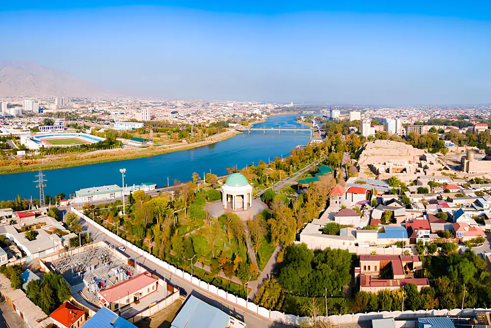نمای هوایی از خجند